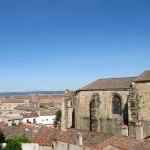 Extremadura Ausblick vom Pool des NH-Hotels Palacio de Santa Maria
